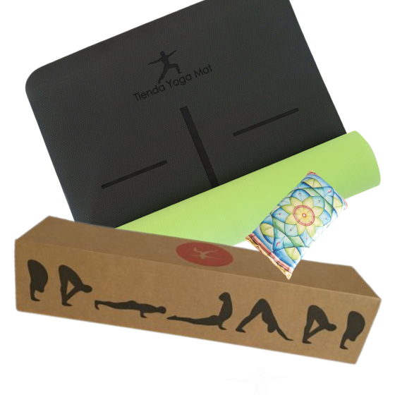 BOX REGALO Yoga Mat  BIO 6mm + Relajante Ocular + Caja + Cordon Portamat