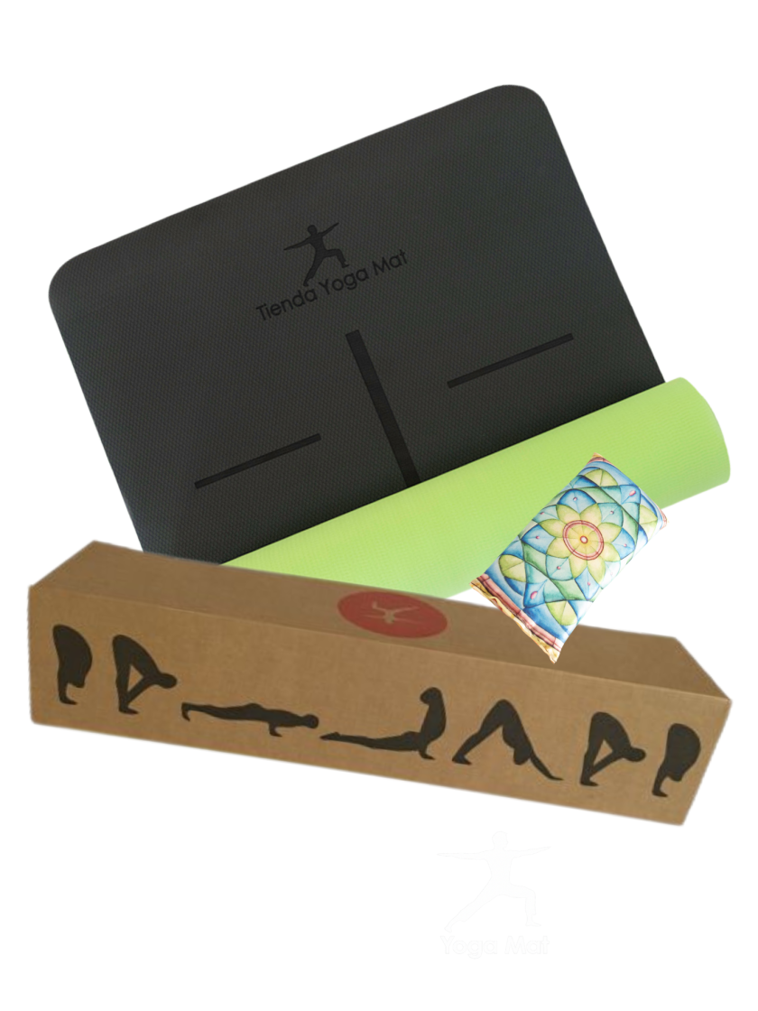 BOX REGALO Yoga Mat  BIO 6mm + Relajante Ocular + Caja + Cordon Portamat