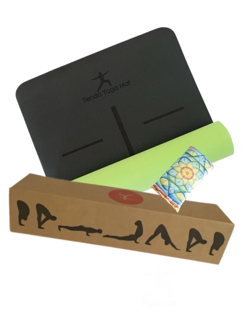 BOX REGALO Yoga Mat  BIO 6mm + Relajante Ocular + Caja + Cordon Portamat